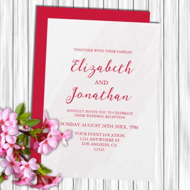 Invitación Cherry Red Wedding Reception (Subido por el creador)