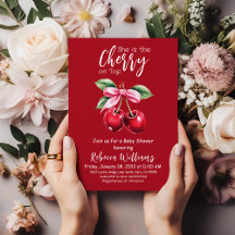 Cherry rojo en la cima Coquette Bow rosa Baby Show
