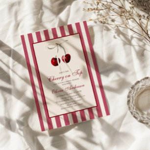 Invitación Cherry Sobre La Ducha Bridal A La Luz