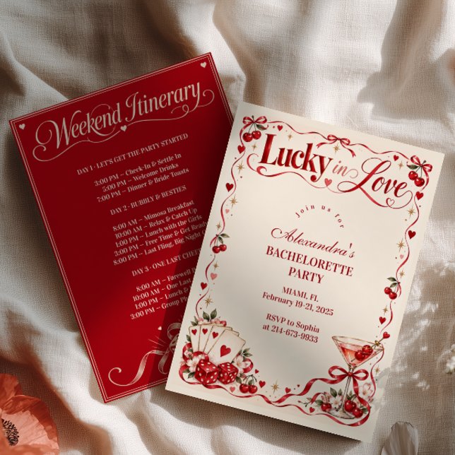 Invitación Cherry soltera afortunada en el amor (Subido por el creador)