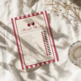 Invitación Cherry Stridal Bridal Shower Dijo Que Dijo Que Tar