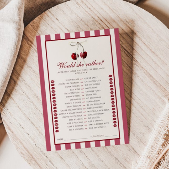Invitación Cherry Stridal Bridal Shower Sería Más Bien Una Ta (Subido por el creador)