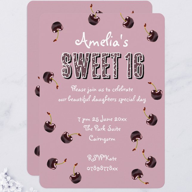 Invitación Cherry Sweet 16 Fiesta personalizado (Subido por el creador)