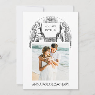 Invitación *~* Cherub AR6 victoriano QR FOTO Boda RSVP