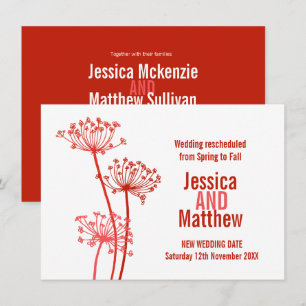 Invitación Chervil moderno cabeza de flores boda rojo reprogr