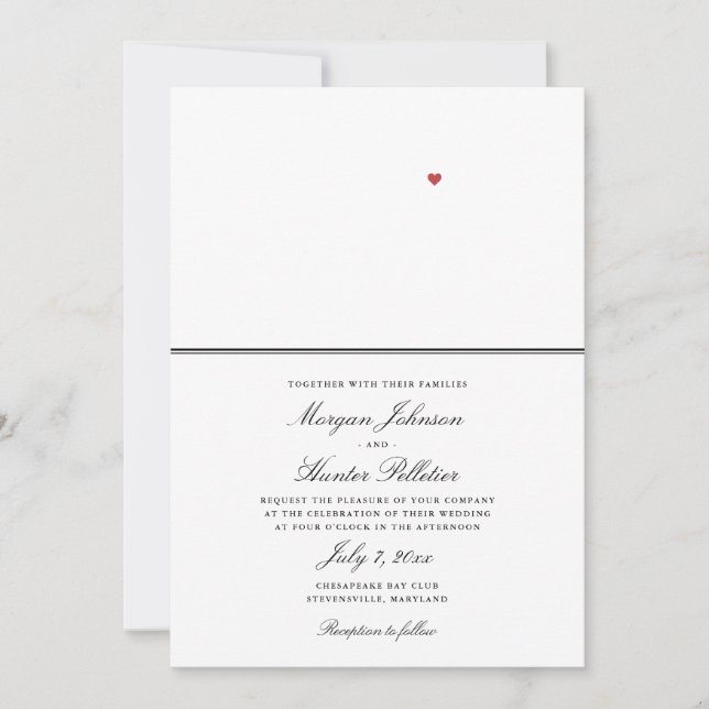 Invitación Chesapeake Bay Beach Club Boda blanco y negro (Anverso)