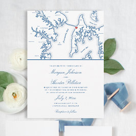 Invitación Chesapeake Bay Beach Club Boda elegante de la Mari