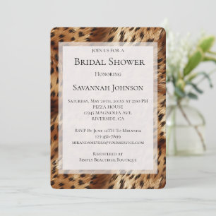 Invitación Chetah Animal Leopard Print Bridal Shower