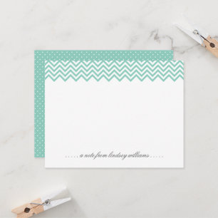 Invitación Chevron Aqua y puntos pequeños Stationery personal