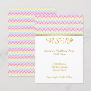 Invitación Chevron Arcoíris para toda ocasión RSVP