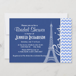 Invitación Chevron Azul; París