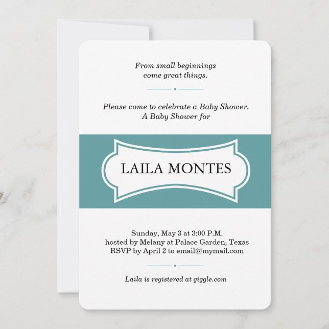 Invitación chevron baby water (Anverso)