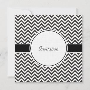Invitación Chevron blanco y negro