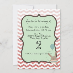 Invitación Chevron Bunny