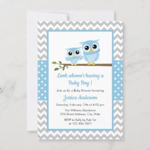 Invitación Chevron Chevron Boy Baby Shower