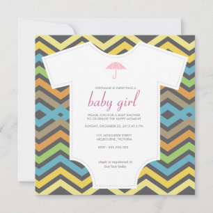 Invitación Chevron color Personalizado ducha bebé