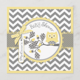 Invitación Chevron de Bebé Owl Imprimir Baby Shower