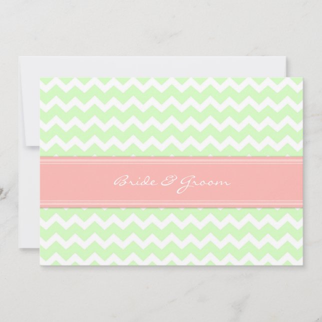 Invitación Chevron de mita de boda (Anverso)