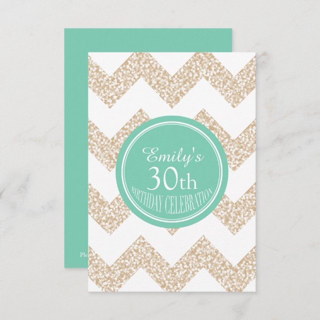 Invitación Chevron Personalizado 30 cumpleaños Elegir color (Anverso / Reverso)