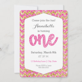 Invitación Chevron, Purpurina de oro rosado caliente, primera