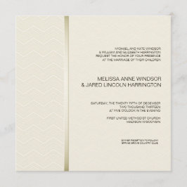 Invitación Chevron sutil Ecru en asequible moderno de marfil
