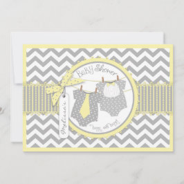 Invitación Chevron Tie Bow Tie Chevron para dos niños