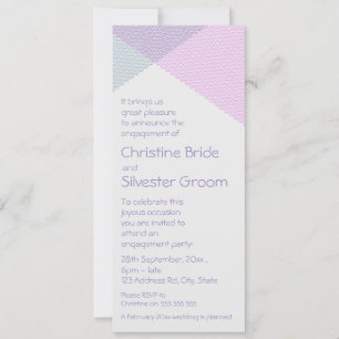 Invitación Chevrons interrelacionados, compromiso 4x9.25