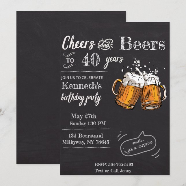 Invitación Chheers y Cervezas 60 40 50 30 21 (Anverso / Reverso)