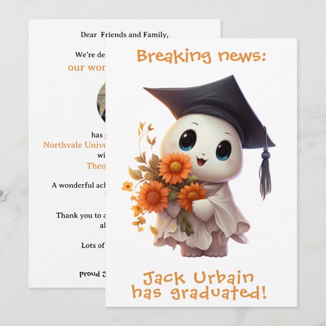 Invitación 🎓Chibi Bloom Graduation Announcement (Anverso / Reverso)