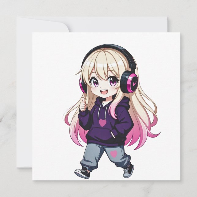 Invitación Chibi Divertido (Anverso)