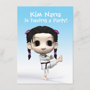 Invitación Chibi el Taekwondo