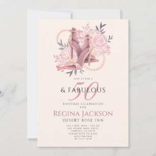 Invitación Chic 50 y fabulosos zapatos de baile Cumpleaños