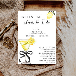 Invitación Chic A Tini Bit Closer Lemon Martini Bridal Shower