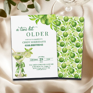 Invitación Chic A Tini Bit Mayor Lime Martini 65 Cumpleaños