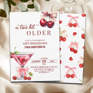 Invitación Chic A Tini Un Poco Más Viejo Martini de Cereza Cu