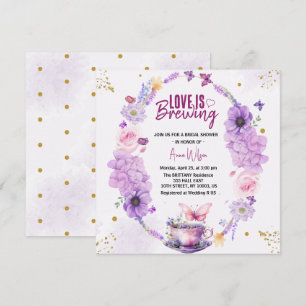 Invitación Chic amor está preparando ducha de novia lavanda l