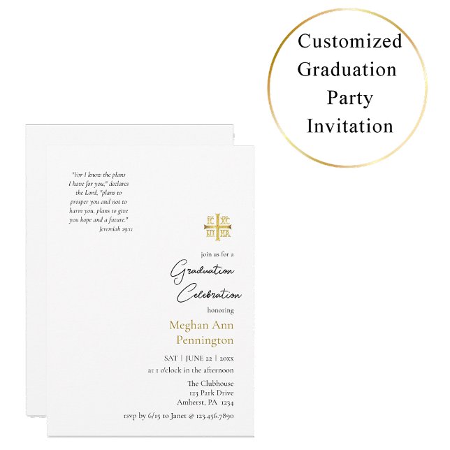 Invitación Chic and Simple Orthodox 2026 Graduation Party (Subido por el creador)