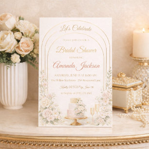 Invitación Chic Arco Dorado Rosado