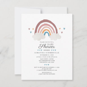 Invitación Chic Baby Shower Moderno Arcoíris Boho Script