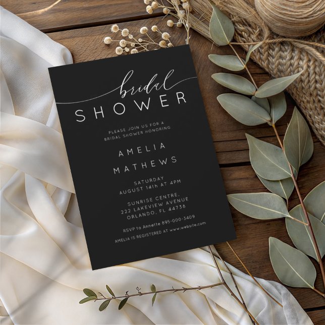 Invitación Chic Black & White Bridal Shower (Subido por el creador)