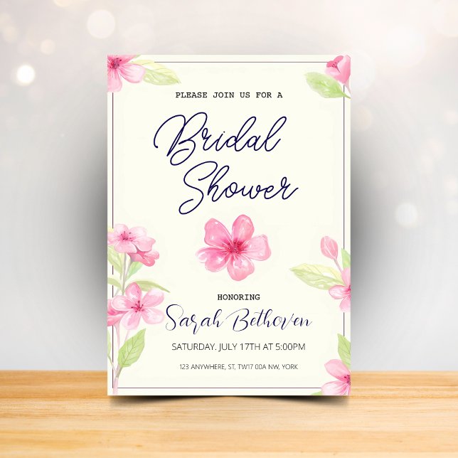 Invitación Chic Bohémien Despedida de Soltera con Flores Silv (Subido por el creador)