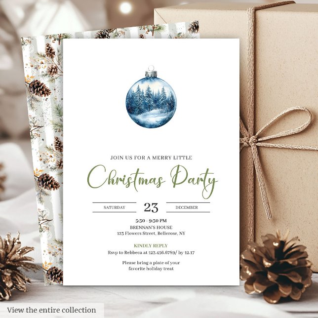 Invitación Chic Bohemio Acogedora Escena Invernal  (Chic Bohemian Cozy Winter Scene Holiday Invitation)