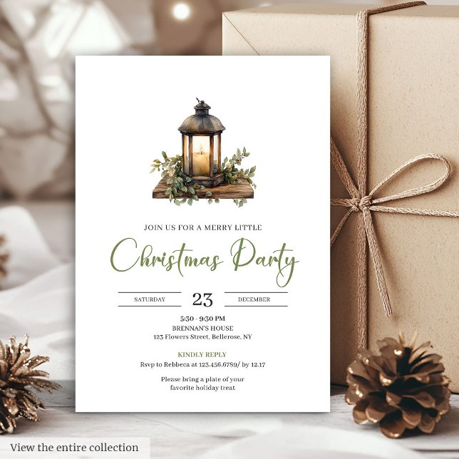 Invitación Chic Boho Botanical Earthy Holiday Party Invites (Chic Boho Botanical Earthy Holiday Party Invitation)