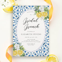 Invitación Chic Bohó Cítrico Azulejo Italiano Despedida de So