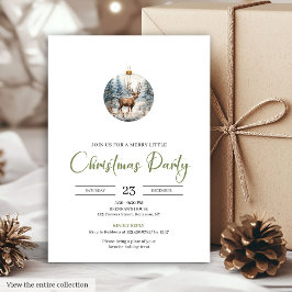 Invitación Chic Boho Cozy Winter Scene Deer Christmas