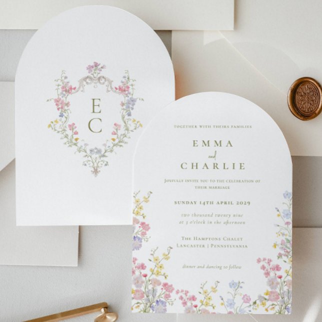 Invitación Chic Boho Garden Wildflowers Spring Summer Wedding (Subido por el creador)