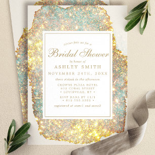 Invitación Chic Brillo Iridescente Despedida de Soltera