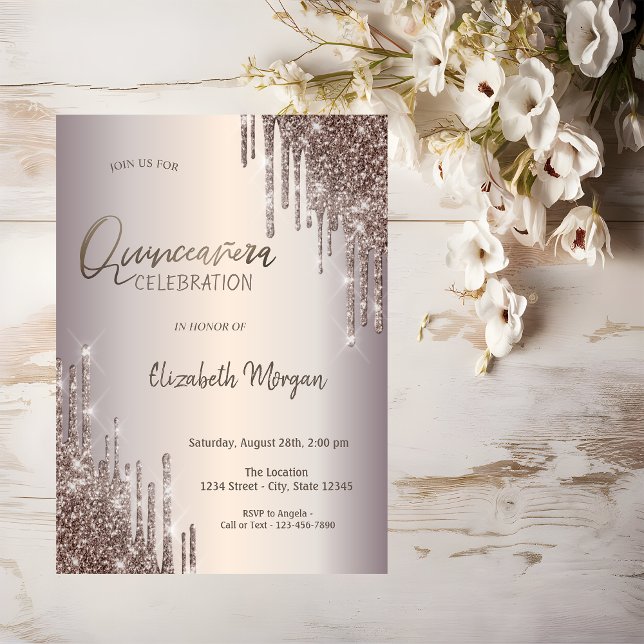 Invitación Chic Brillos Quinceañera (Subido por el creador)