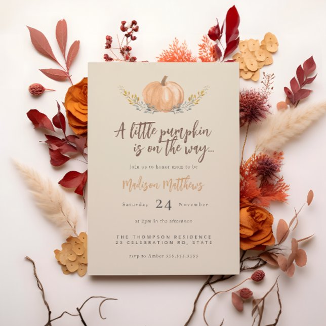 Invitación Chic Cae 'Little Pumpkin' Baby Shower (Subido por el creador)