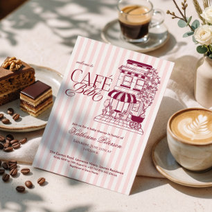 Invitación Chic Café Parisino Bébé Fiesta de Bebé Francés